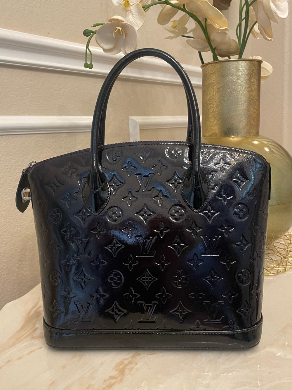 Louis Vuitton Lockit dyed dark purple handbag